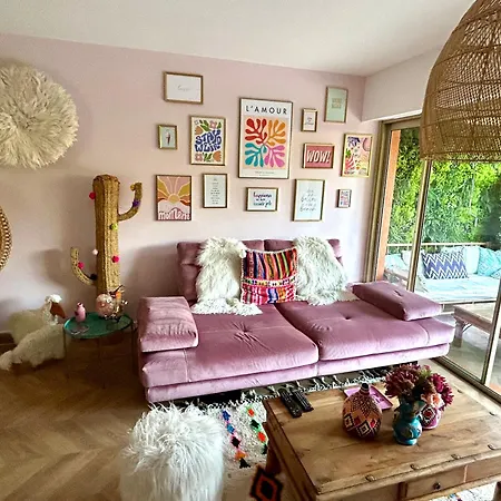 Superbe 3p Boheme, Juan Les Pins, Jardin, 900m De La أنتيب